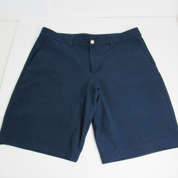 LULULEMON  Navy,Flat Front Shorts Size 34" Waist - Picture 9 of 9